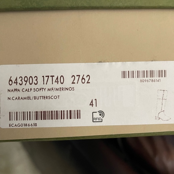 Authentic Gucci Nappa Leather Shearling Trim Knee Boots - Picture 9 of 9